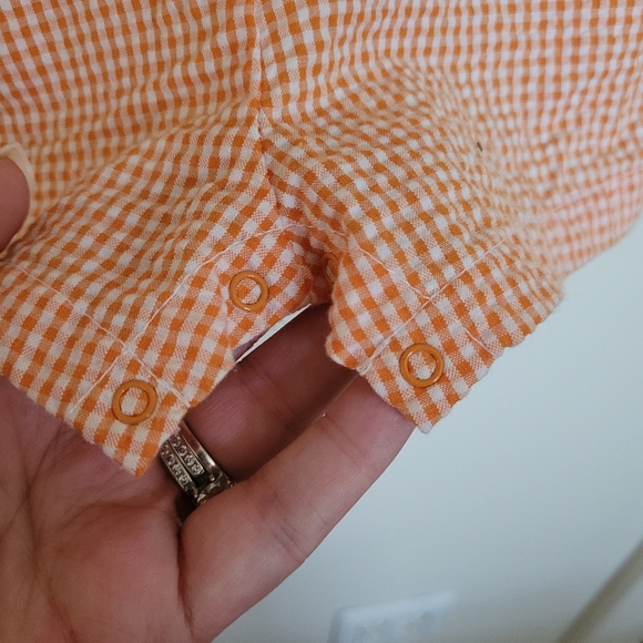 ZU Orange White Checkered Monkey Jumper Size 9 Months - Picture 4 of 7